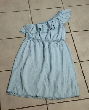 Old Navy Women Chambray‎ Spring Light Blue One-Shoulder Ruffle Dress size S thumbnail 1