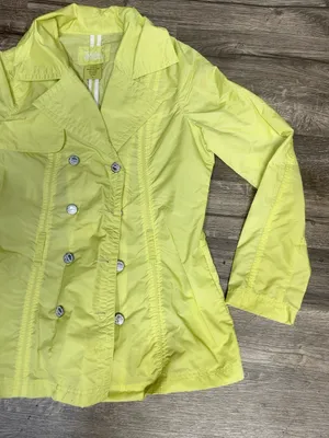Joujou Women’s XL Lime Yellow Waterproof Double Breasted Rain Jacket thumbnail 6