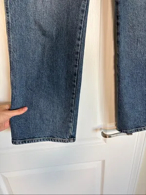 Reformation Alyssa Patch Pocket High Rise Wide Leg Jeans Anguilla Wash thumbnail 3