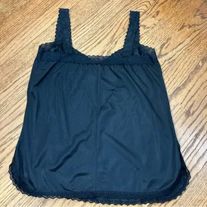 Vintage 80’s Mel-Lin Black Lace Nylon Gothic Silky Camisole Size S thumbnail 10