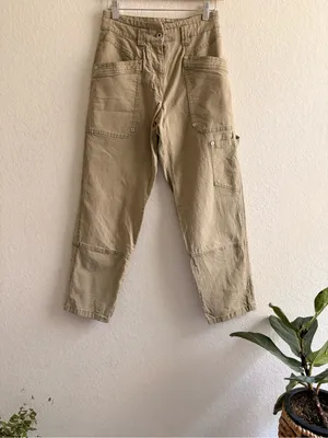 maeve anthropologie Turner Utility Carpenter pants Size 26 Cream Color thumbnail 3