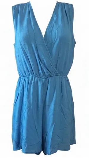 Zenana Sleeveless Blue Flowy Romper thumbnail 1