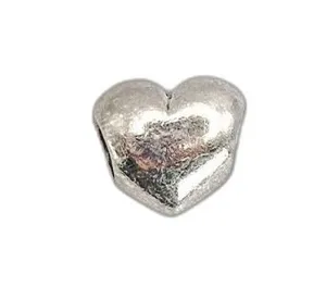 Pandora Silver Puffed Smooth Heart Authentic RETIRED Charm #2 thumbnail 1