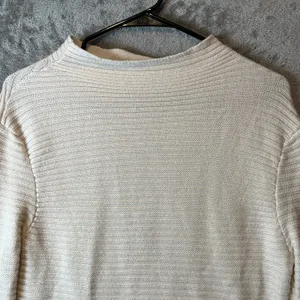 AG Adriano‎ Goldschmied Ribbed Sweater Cotton Cashmere Blend Size Small Cream thumbnail 6