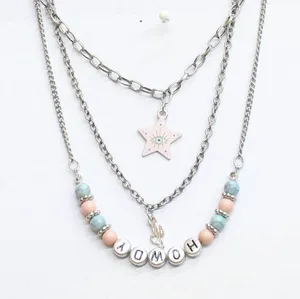 NWT Avenue Cactus Star Necklaces Silver Gray Multi 17" + 3" 18" + 4" 16" + 3" thumbnail 1