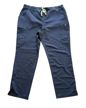 Figs Scrub Tech iCal Pants Blue Drawcord Half Elastic Waist Pants SZ XL #2154 thumbnail 1