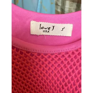 VTG Y2K Hot Pink Spaghetti Strap Net With Built In Undershirt Crop Top Sz S thumbnail 3