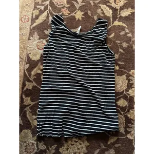 Le Shop Womens Black White Striped Geometric Chevron Tank Top Sleeveless Large thumbnail 4