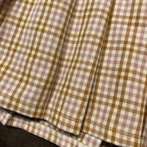 New Aerie Pleated Mini Skirt Pink‎ Brown Gingham Plaid Size XS $49.95 Preppy thumbnail 2