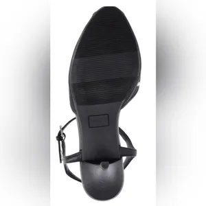 SCOOP Womens Mesh Peep Toe Studded 4” Heel Size 6.5 Ankle Strap Black Silver New thumbnail 5