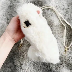 White Y2K Faux Fur Soft Two-way Crossbody Mini Handbag Purse thumbnail 9