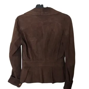 Unbranded Women's Suede Leather Button Front Jacket Small Brown boho earthy thumbnail 10