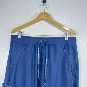 Beyond Scrubs Cargo Jogger Pants PL Unisex Navy Blue‎ Drawstring Medical thumbnail 5