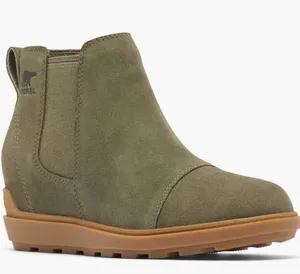 Sorel Evie II Waterproof Chelesa Bootie, Size 5.5 Stone Green, Leather/Suede NWT thumbnail 1
