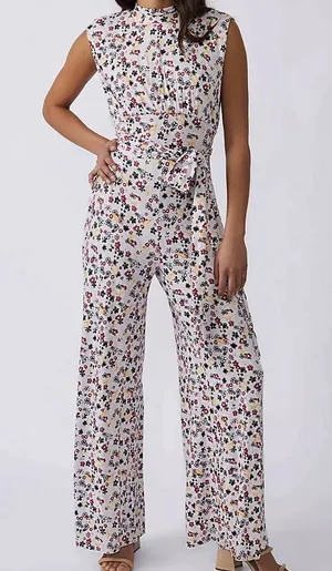 Free People jumpsuit romper Vibe Check One Piece floral medium stretch boho NEW thumbnail 1
