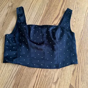 Intempo Embellished Corset Tank Top Sz L Smocked Back Peasant Cropped Going Out thumbnail 10