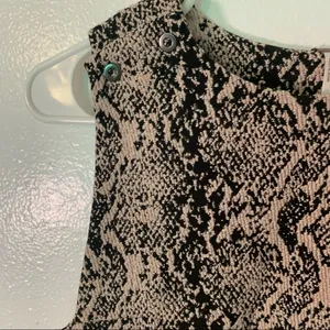 Free People Women's Size 0 Alice Snakeskin Print A-Line Dress Beige Black Snap‎ thumbnail 9