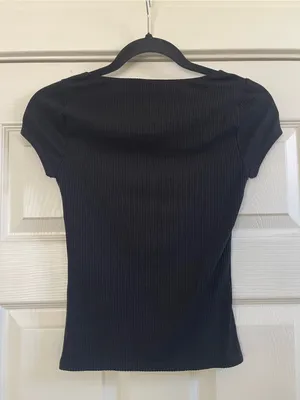 Women’s Reformation Zya Sweetheart Neckline Ribbed Black Top XS thumbnail 8