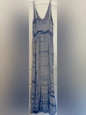 Sugarlips Blue Tie Dye Maxi Skirt Boho Flowy Double Slit Skirt NWOT thumbnail 2