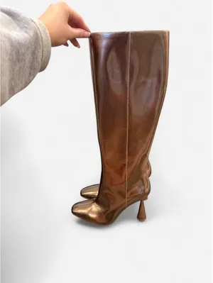 brand new Gianni Bini Metallic Gold Patent Knee High Boots, size 7 thumbnail 6