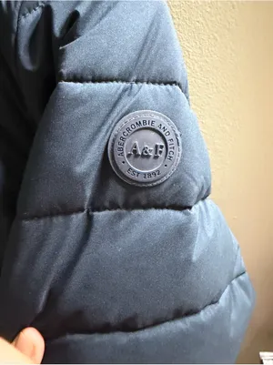 Abercrombie & Fitch Navy Packable Puffer Coat Womens Large thumbnail 2