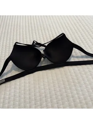 Victoria’s Secret Black Bikini Top Push-up Sz 38C Underwire Swim Padded thumbnail 3