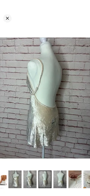 Intimately Free People Velvet All Night Tunic in Champagne NWT Small. Stretchy and soft. Completely open back. Adjustable straps. 14.5-15.5” bust 26” long approximately thumbnail 5