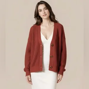 Melrose and Market Brick Red grandpacore Cardigan Sweater school College S thumbnail 4