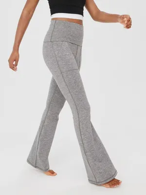 Aerie Offline Heather Grey The Hugger Foldover‎ Flare Pants thumbnail 1