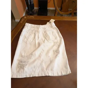 RAG & BONE White Norte Distressed Denim Skirt Size 26 thumbnail 14