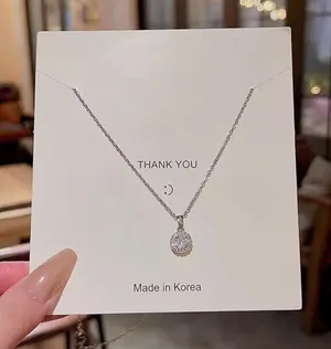 Super Flash Zircon Pendant Titanium Steel Necklace thumbnail 1