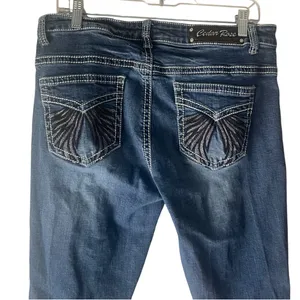 Ceder Rose‎ Women Size 33 X 34 Wing Hustler Y2k Straight Leg Mid Rise Jeans thumbnail 2