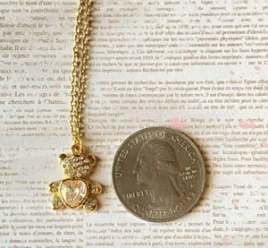 Handmade gold tone stainless steel teddy bear cute retro necklace🧸 thumbnail 5