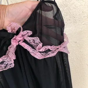 Black/Pink Mesh Lace Lingerie Top S thumbnail 3