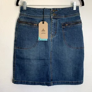 NWT Prana Broadway Denim Skirt in True Blue‎ thumbnail 3