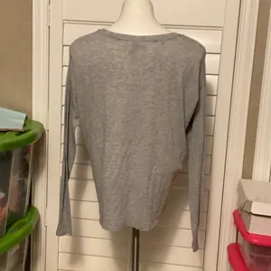 Bella Canvas Gray Long Sleeve Top with Floral Graphic thumbnail 4