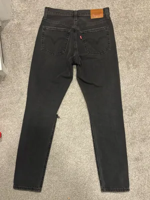 Levi’s 501® Skinny Fit High Waisted Ripped Jeans in Black - W25 L28 thumbnail 2