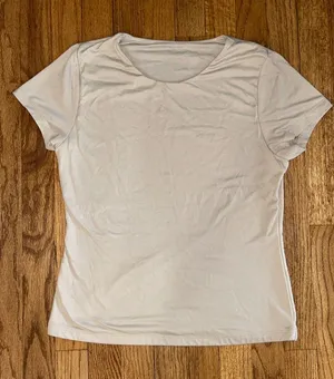 Tahari Classic Women's Crew Neck Stretchy Tee in Cream- Medium thumbnail 1