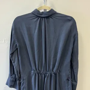 COS 100% Lyocell Lightweight Minimalist Button Down Tunic‎ Shirt Dusty Blue Sz 2 thumbnail 5