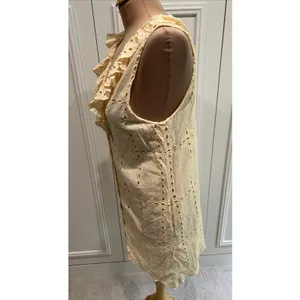 Tularosa Este Dress Size Small Butter‎ Yellow Eyelet Button Front Cottagecore thumbnail 7