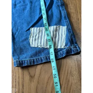Haiks Country Patch Work Denim Overalls Blue Size Women I think Medium VTG READ thumbnail 8