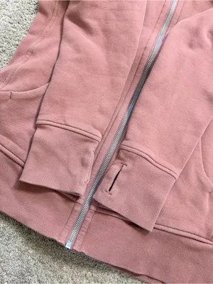 Lululemon Women’s Scuba Full Zip Hoodie Light Cotton Fleece in Pink Mauve a8 thumbnail 7