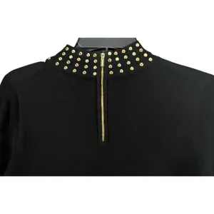 Calvin Klein Womens Small Black Studded Knit Dress Stretch Rayon Nylon‎ Timeless thumbnail 6