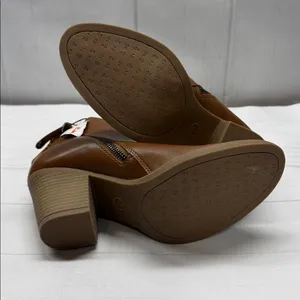 DV by Dolce Vita NEW Jameson Cognac Brown Double Zip Chunky Heel Ankle Booties 7 thumbnail 7