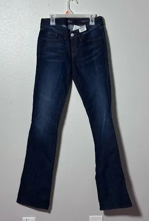 Guess Women Dark Blue Denim Jeans Britney Boot‎ size 28 thumbnail 1