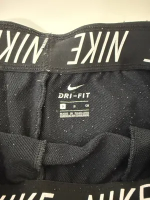 Nike Dri Fit Sweat Shorts Black Logo Waistband Mid-rise Athleisure thumbnail 10