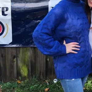 PROMESA Boutique Blue Chunky Turtleneck Sweater thumbnail 2