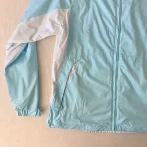 Columbia Omni-Shield Hooded Windbreaker Jacket Womens XL Blue White thumbnail 14