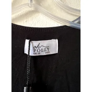Oh Polly Ainslee Modal Square-Neck Bodycon Midi Dress in Black Size 6 thumbnail 6