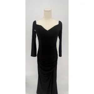 NWT La Femme 29377 Black Long Sleeve Off Shoulder Maxi Dress‎ Sz 6 $378 thumbnail 5
